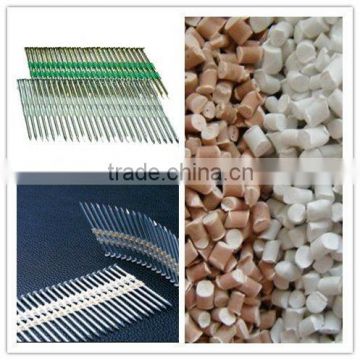 Special modified plastic for plastic strip framing construction nail