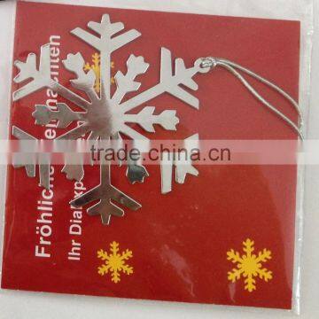 metal christmas snowflak bookmark with elastic cord