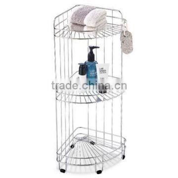 Icegreen Chrome 3-Tier Silver Corner Shower Caddy / Bathroom Rack