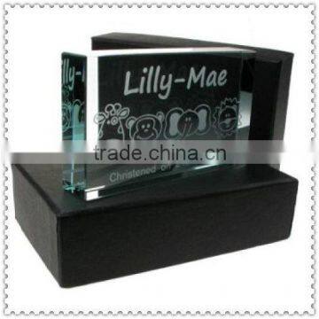 Personality Etched Glass Block Design Christening Souvenir Gifts