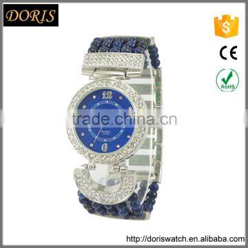 Fashion design colorful bead band Europe style wide band bracelt watches factory watch ladies casual