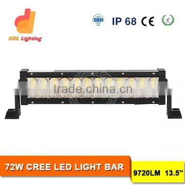 super bright double row 13.5inch 72w crees 12v led vehicle light bars for trucks