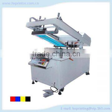 Oblique arm single color screen printer