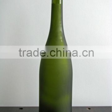 frosted dark green glass champagne bottle 75cl