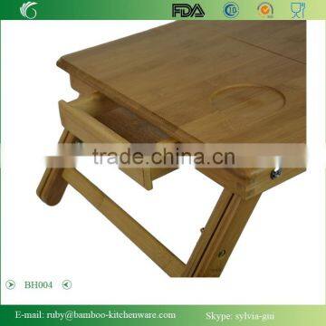BH004/Light Folding Laptop Versatile Bamboo Serving Table Bed Tray With Long Leg photo-6