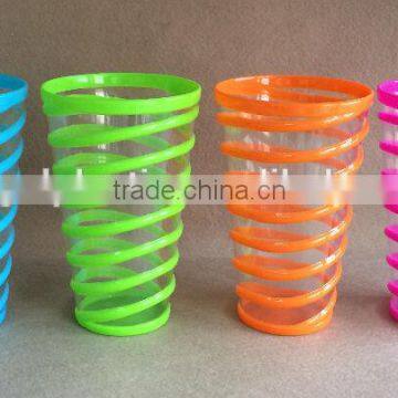 Plastic spiral drinking glass 10x15.5cm TG20015C