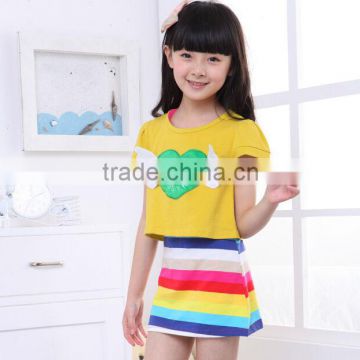 Heart Angel dress, rainbow dress for girl, two-piece skirt for girls