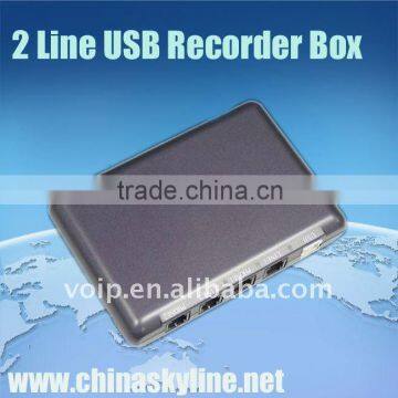 TYH8201,support FSK and DTMF,2 lines usb telephone recording box/analog phone call recorder