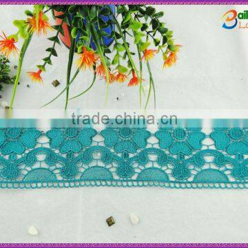 China manufacturer High quality Embroidered Chemical blue bridal dress trimming fashion for garment