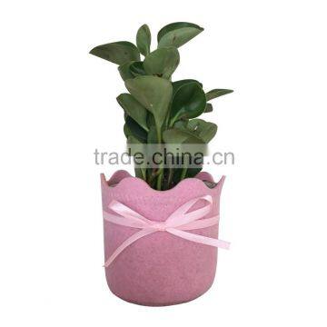 Felt pink valentine's day flower pot waterproof holder for home decoration felt potcover for party showing on topdesk