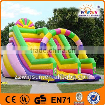 Protect strip workmanship commercial inflatable toy slide with CE,UL air blower