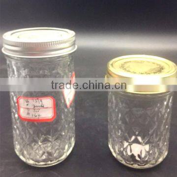 Set of glass jar for jam with lid