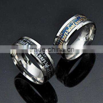 Factory Cheap Stainless Steel Sticker Ring Punk Wide Wedding Band for Men Jewelry photo-6