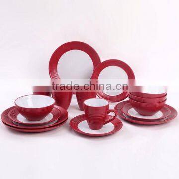16pieces embossment microwave safe dinner set for wedding