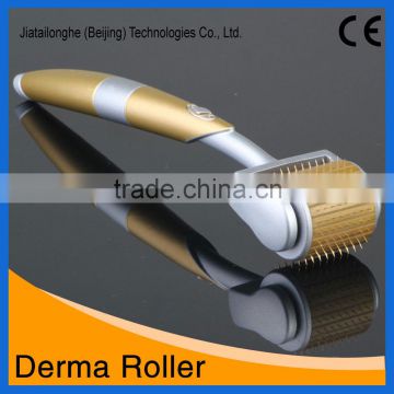 Mini wonderful beauty device! Golden derma roller with 192 needles for skin caring