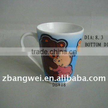 ceramic mug with handle and nice decal