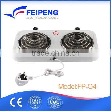 Home appliance double electric hot plate with two burners