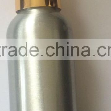 100ml silver aluminium bottle with gold mist sprayer