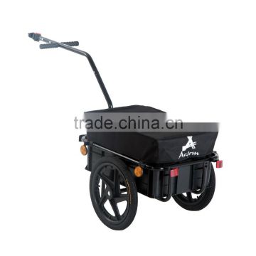 Double Wheel Internal Frame Enclosed Bicycle Cargo Trailer - Black