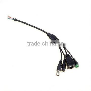 BNC Video Plug & DC Female Plug Plastic Cable For LEDs CCTV Camera