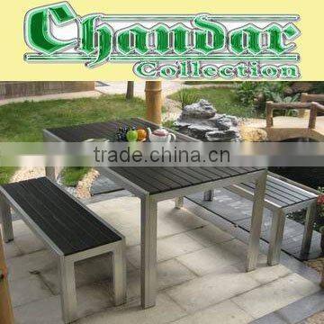 plastic wood dining table and chair,aluminum furniture