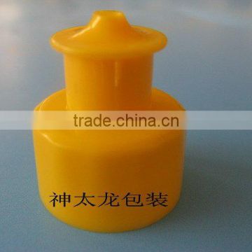 SL-631,28/410 plastic push pull bottle cap smooth outside