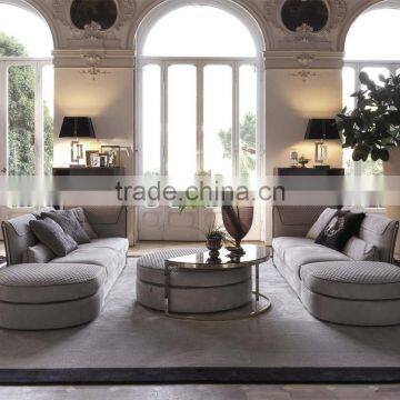 Italy New Design Fabric Sofa Couch Daybed/ Fashionable Living Room Reclining Sofa Chaise With Ottoman/ Top Quality Lounge Sofa