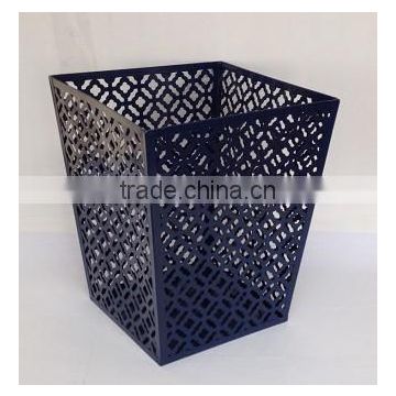 Store More Metal Punched Mesh Trash Can Square Black