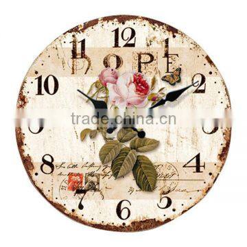 Cheapest!Small Vintage Decorative MDF Wall Clock Wooden Wall Clock