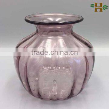 Colored Pumpkin Shaped Trumpet Glass Vase photo-3