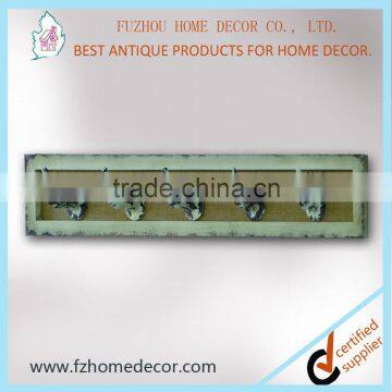 New Arrival Metal Wall Mouted Hook With Wooden Base for Hanging Clothes or Bags photo-5