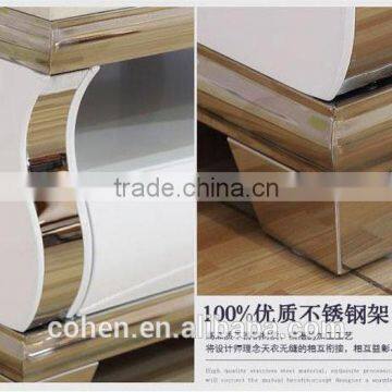 Hot Selling Royal Luxury High Gloss Stainless Steel TV Stand/cabinet Design E1073 photo-4