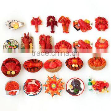 Custom Design 3D Resin Seafood Delicious Lobster Shaped Fridge Magnet photo-6