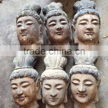 Handmade Wood Buddha Head photo-2