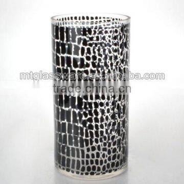 Home Decortative Red & Silver Colored Holiday Silver Crylinder Decor photo-2