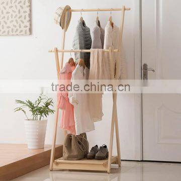Wooden Coat Hanger for Living Room Wooden Clothes Rack photo-5