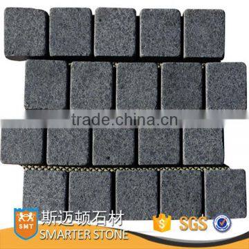 Black basalt paving stone basalt tumbled mesh paver stone