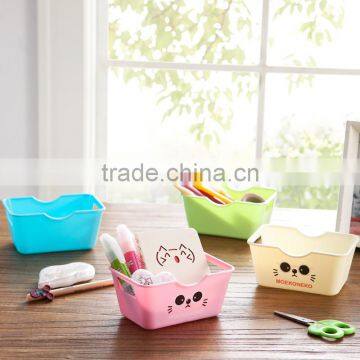 cute cartoon cat design Plastic desktop storage box