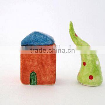 Miniature clay house, Christmas home decor, copper house, minimalist decor