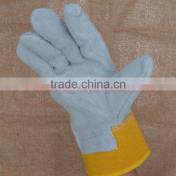 Color Safety Gloves,Cow Split Leather Work Glove,Leather Cotton Welding Gloves photo-4