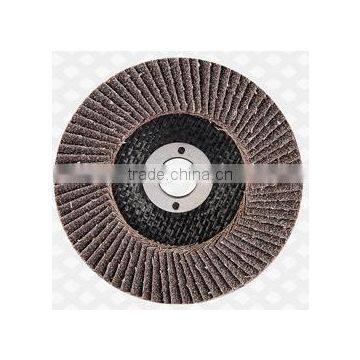 Aluminum oxide flexible abrasive flap disc with fiberglass backing plate