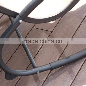 Patio Leisure Aluminum Tan Outdoor Rocking Chair With Headrest photo-5