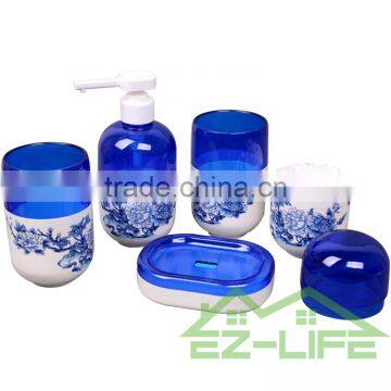 Best 5pcs High Quality Cool China Blue and White Bathroom Accessory Sets photo-5