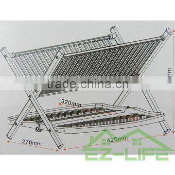 2017 Best Foldable Stianless Steel Shape V Kitchen Table Storage Dish Drying Rack photo-4