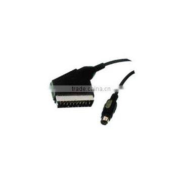 Scart plug to 4pin mini din plug cable