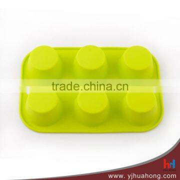 100% food grade hot sale 6 cups silicone cake mold,baking cup (HCM-S12)