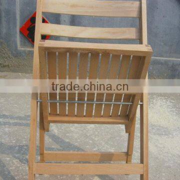 Factory Directly Natural Beech Slat Wooden Elderly Folding Chair photo-3
