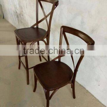 Hot Sale Wood Cross Back Bar Stool High Chair and High Back Chair photo-4