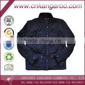 European style Diamond stitching cotton padding quilted Bomber jacket