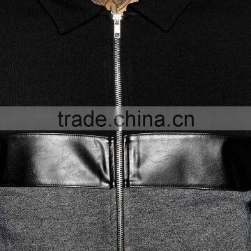 Cut & Sew Leather Stripe Jacket photo-3